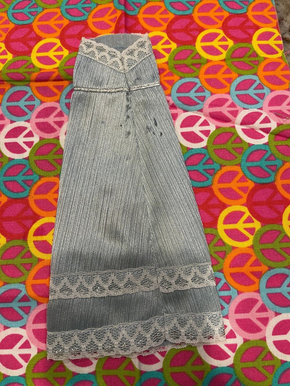 Vintage Mattel Barbie Doll Clothing Long  blue dress #9620